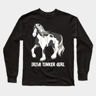 Horse Riding Horse Lover Horse Girl Irish Tinker Girl Long Sleeve T-Shirt